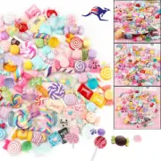 30Pcs Colorful Slime Beads Resin Candy Flatbacks Scrapbooking Charms DIY Crafts