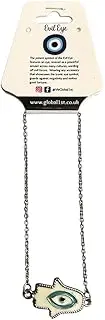 VIE Evil Eye Anklet, White Hamsa Hand (JIT)