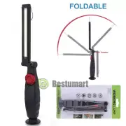 Outdoor Cordless COB LED Work Light Magnet Flashlight w/ Hook Folding Torch Lamp