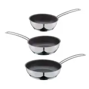 Frieling Capri in. 3-Piece Stainless Steel in Non Stick Frying Pan Set, Ready
