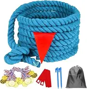 DHXGON 60 Feet Tug of War Rope for Kids and Adults, Outdoor Games Summer Outdoors Yard Backyard Camping Lawn Games for Field Day Family Reunion Birthday Party Team Building Activities Carnival Games