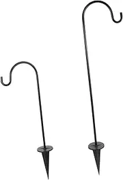 KITANDOVE 2sets Shepherd Hooks for Outdoor Metal Garden Stand Decorative Hook for Flower Pots Courtyard Hanging Bird Shepherd Hook 2pcs*2