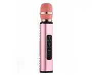 Portable Handheld Mini wireless Karaoke Bluetooth Condenser Microphone-Rose Gold