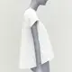 [二手] SACAI 2016 cream cotton plisse pleat back zip shoulder tshirt JP2 M