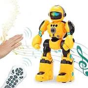 KaeKid RC Robot Toys for Kids, Gesture Sensing & Remote Control Programmable Smart Robot Toy, Remote Control Toy with Music and LED Eyes, Gifts for Boys Girls Age 3 Years and Up