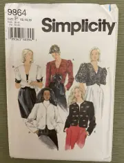 Simplicity 9864 Misses Lined Jackets Sewing Pattern Size 12-16 Uncut