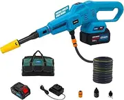 Cordless Pressure Washer, 750PSI Portable Power Cleaner with 4.0Ah 20V Battery and Charger, 6-in-1 Nozzle High Pressure Washer Gun, 3 Speed, Brushless Handheld Car Washer for Car, Home, Garden-JOVANT