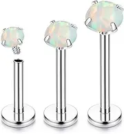[Chriscoco] 3pcs 16G G23 Titanium Labret Stud Internally Threaded Lip Piercing Nose Studs Lip Bar Tragus Helix Piercing Medusa Labret Piercing Jewellery 6/8/10MM