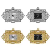 Women's Gothic Luxury CZ Square Dial Adjustable Analog Quartz Finger Ring Watch