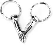Horse Snaffle Bit, Ring Snaffle Bit Key Chain, Silver Plate Zinc Alloy Pelham Keychain Single Connector Horse Bit Key Knot Horse Racing Accessory for Horses