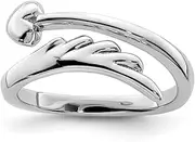 [JewelryWeb] 925 Sterling Silver Polished Love Heart With Wing toe ring