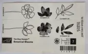 Stampin Up Botanical Blooms Wood Mount Rubber Two Step Stamp Set New Unmounted