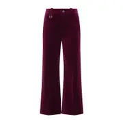[Chloe] Chloe-Purple Wide Flare Cotton Pants-Donna 34 FR