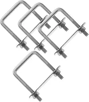 4pcs Stainless Steel U Shaped Square Bracket Kit Durable Mounting Clamp for Camper Trailers Boats More Effortless Installation Versatile Use