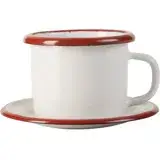 在飛比找遠傳friDay購物優惠-《ibili》琺瑯濃縮咖啡杯碟組(紅80ml) | 琺瑯杯 