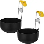 Luxshiny Earhook Egg Boiling Spoon 2pcs Round Stainless Steel Silicone Egg Poacher Cups Quick Cooking Egg Multi Functional Egg Poaching Holder Tool for Breakfast Lunch Kitchen Utensil
