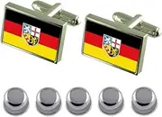 [Select Gifts] Shirt Dress Studs Saarland State and Civil Flag Cufflinks