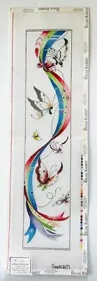 Hand painted, Butterflies Bell Pull, 18 mesh, Sophia Designs