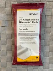 Stryker Sage 2% Chlorhexidine Gluconate Cloth Skin Preparation Wipes 1 pack 9717
