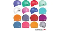 在飛比找Yahoo!奇摩拍賣優惠-Speedo 成人泳帽 中性 男女適用 矽膠彈性 圖案