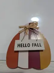 Hello fall wood block shelf sitter seasonal fall decor Autumn holiday