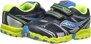 [Saucony] Boys Blue/Citron/Silver Baby Catalyst HL Running Shoe (Toddler) Size 5 Wide