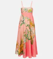 [Alemais] Alémais Anika floral linen maxi dress UK 14 pink