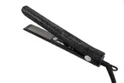 Hair Straighteners Titanium Plate Flat Iron 3D Floating Irons Salon Curly and Straight Hair Tools with Bling Crystals-Black
