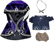 niannyyhouse 10cm 20cm Plush Doll Clothes Magic Cape Robe Belt Doll Dressup (Purple, 20cm)