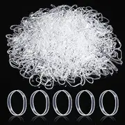 Small Transparent Rubber Bands for Hair Bands Rubber Bands Mini Toddler Braids Ponytail Holder for Girls Children Thick Hair Rubber Bands No Damage Craft Office 1000 Pieces 2.2 cm