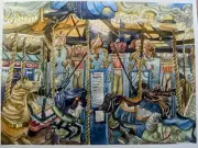 Original Watercolor Painting 12"x 9" Carousel at Bryant Park NYC