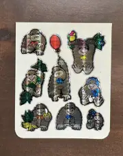 Vintage 80s Stickers - Monkey/Gorilla Prism Vending Machine Sticker Sheet Of 8