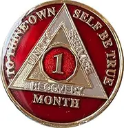 Ranger Industries 1 Month AA Medallion Metallic Mandarin Red 30 Day Sobriety Chip