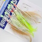 Long Tail Tied Up Glow Fish Lure Soft Silicone Head Soft Bait Hook Durable