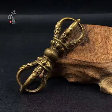 降魔杵 □青銅製 四股降魔杵 細工銅器 仏具 珍品 古民具 時代物 降魔杵 □青銅製 四股降魔杵 細工銅器 仏具 珍品 古民具 時代物