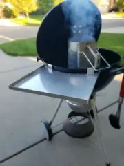 Side Table Tray Accessory for 22" Weber Charcoal Kettle Grill-Edges Folded Up