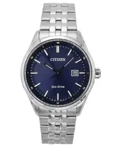 Citizen Eco-Drive Stainless Steel Blue Dial BM7560-59L 100M Analog Mens Watch