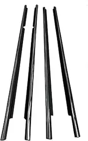 Window Weatherstrips Compatible for Toyota Land Cruiser LC100 Compatible for Lexus LX470 1998-2007 Side Door Glass Chrome Trim Seal Belts Moulding