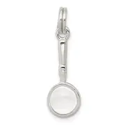 Sterling Silver Rhodium-Plated Magnifying Glass Charm