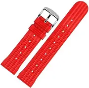 [ALMVIS] Watch Waffle Strap 20mm Watch Bracelets 20/22mm Universal Mens Diver Watch Band Rubber Fit for Seiko Fit for IWC Fit for Astron(Red,20mm)