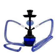 Premium Cupid Shisha Hookah Pipe - Dual Hose, Elegant Blue, Herbal Water Pipe