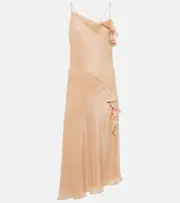 [Victoria Beckham] Victoria Beckham Bias Cami Lurex® twill slip dress AU 14 pink
