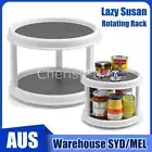 2-Tier Steel Lazy Susan Free Spin Rotate Spice Rack Kitchen Cabinet Organiser AU