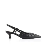 Lucius Slingback Kitten Heels - Black