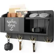 Decorative Key Holder for Wall with Chalkboard Farmhouse Mail Organizer with...