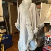 Light Ice Blue Ryan’s Cape With Faux Fur Trim Fits Alk Sizes