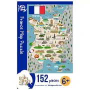 France Illustrated Map Jigsaw Puzzle for Children and Adults - 152-Piece