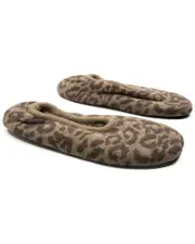 Portolano Ladies Ballerina Slippers In Leopard Print Design