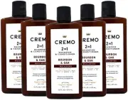 5 Pack Cremo Bourbon & Oak 2-in-1 Shampoo & Conditioner All Hair 16 Fluid Ounce