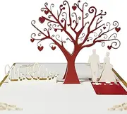 Magic Ants Pop Up Wedding Card, 3D Cards, Valentines Day Pop Up Card, Valentines Cards, Card for Wife, Valentine cards, Anniversary Card, Engagement Card, Romantic Congratulations Card (Gold)